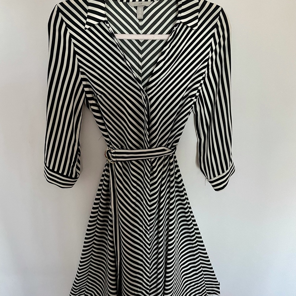 Striped midi skirt